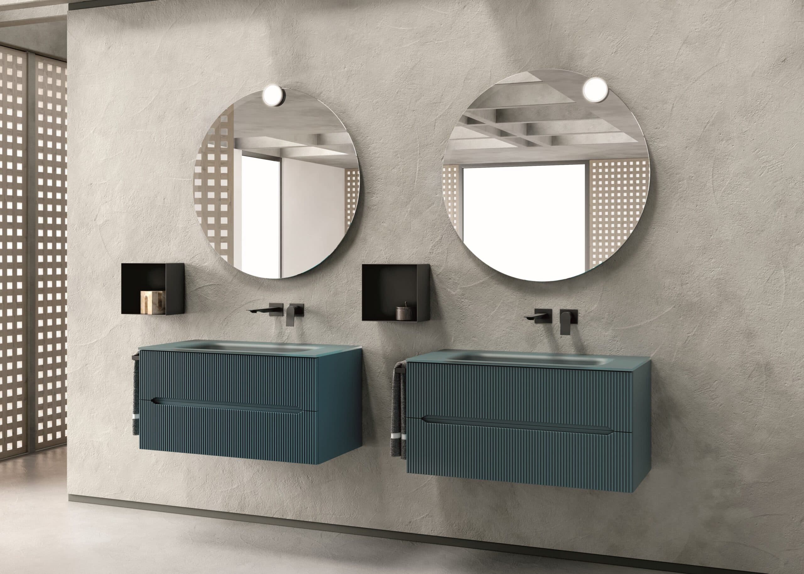 Bagno doppio lavabo ottanio