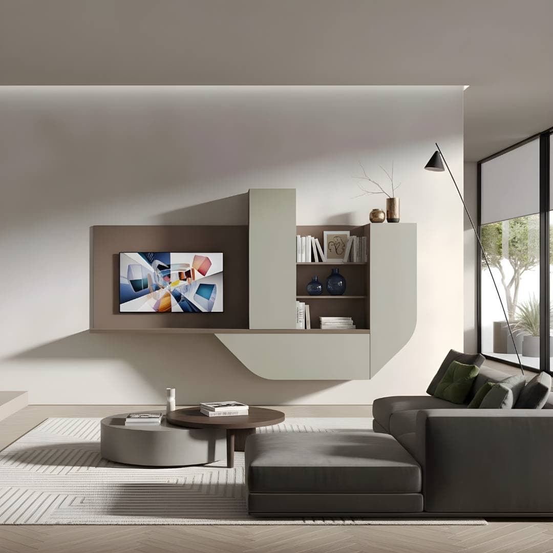 Parete attrezzata scultorea design